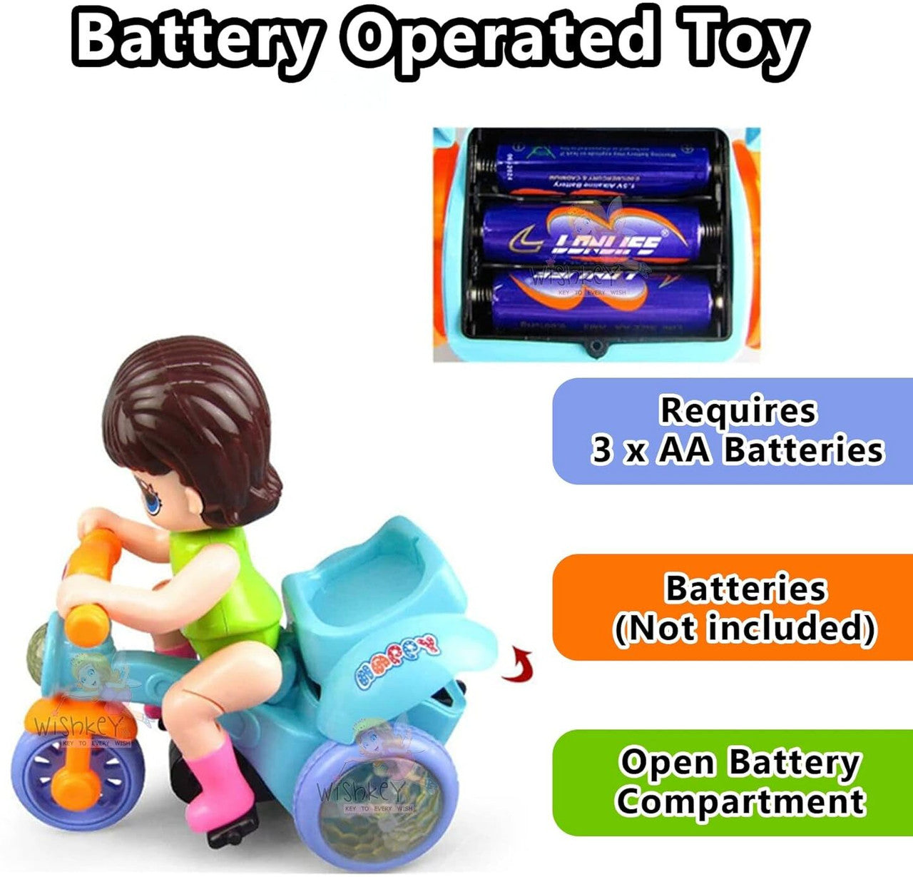 Bicycle Toy with Flashing Lights & Music – 360° Automatic Riding Toy for Kids Boys & Girls