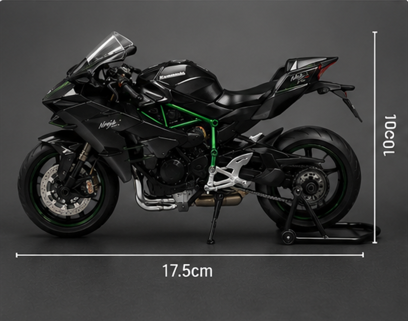 Kawasaki H2R Die-Cast Bike Model – 1:9 Scale Premium Display Piece for Kids and Adults